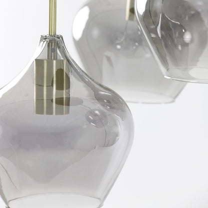 Rakel 5 Pendant Light - Antique Bronze & Smoked Glass