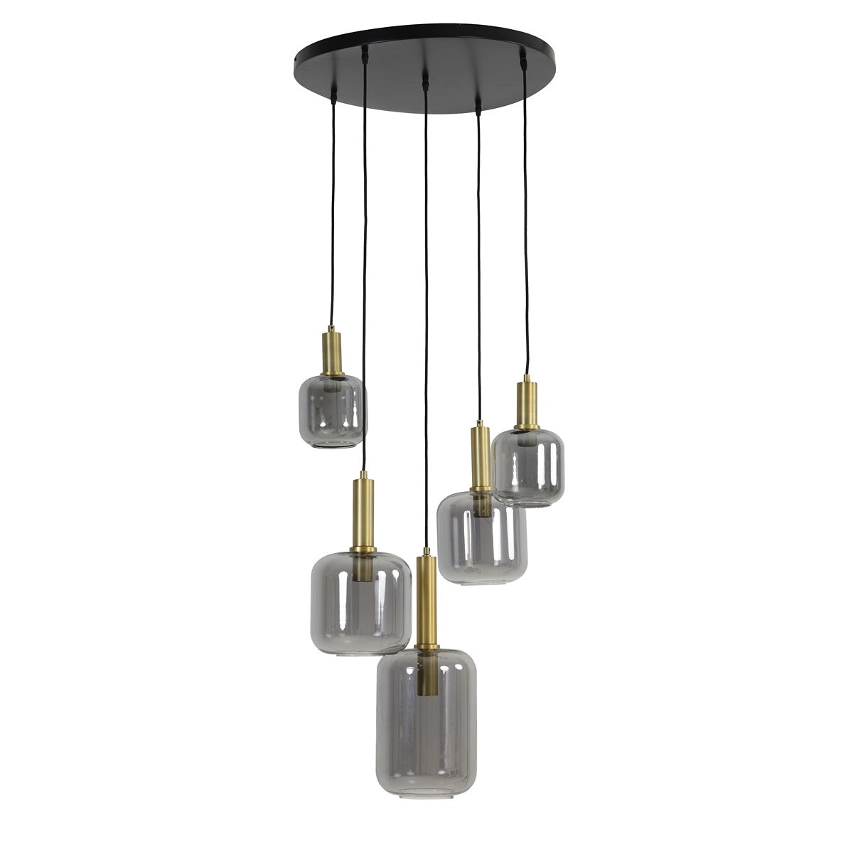 Lekar 5 Pendant Light - Antique Bronze & Smoked Glass