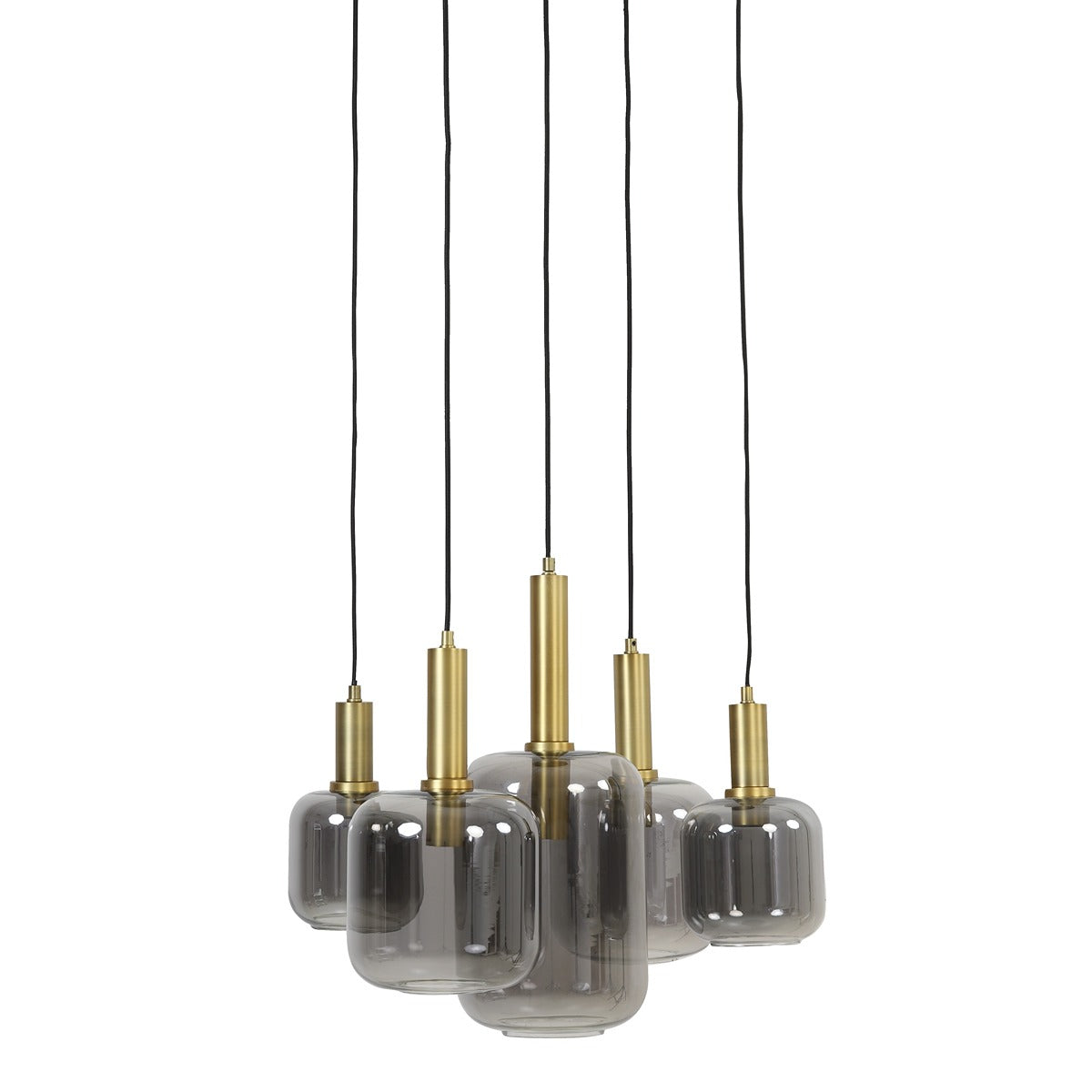 Lekar 5 Pendant Light - Antique Bronze & Smoked Glass