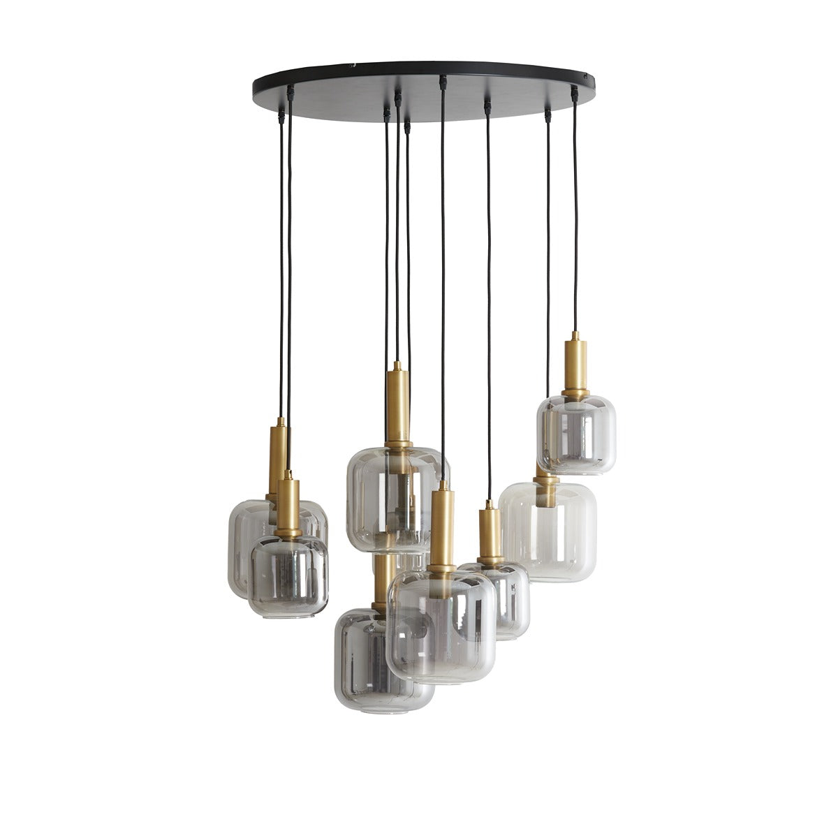 Lekar 9 Pendant Light - Antique Bronze & Smoked Glass