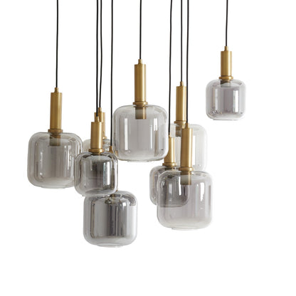 Lekar 9 Pendant Light - Antique Bronze & Smoked Glass