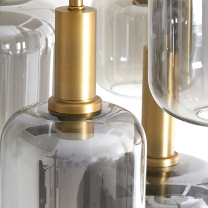 Lekar 9 Pendant Light - Antique Bronze & Smoked Glass