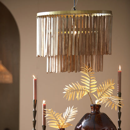 Gularo Wooden Pendant Light - Bronze