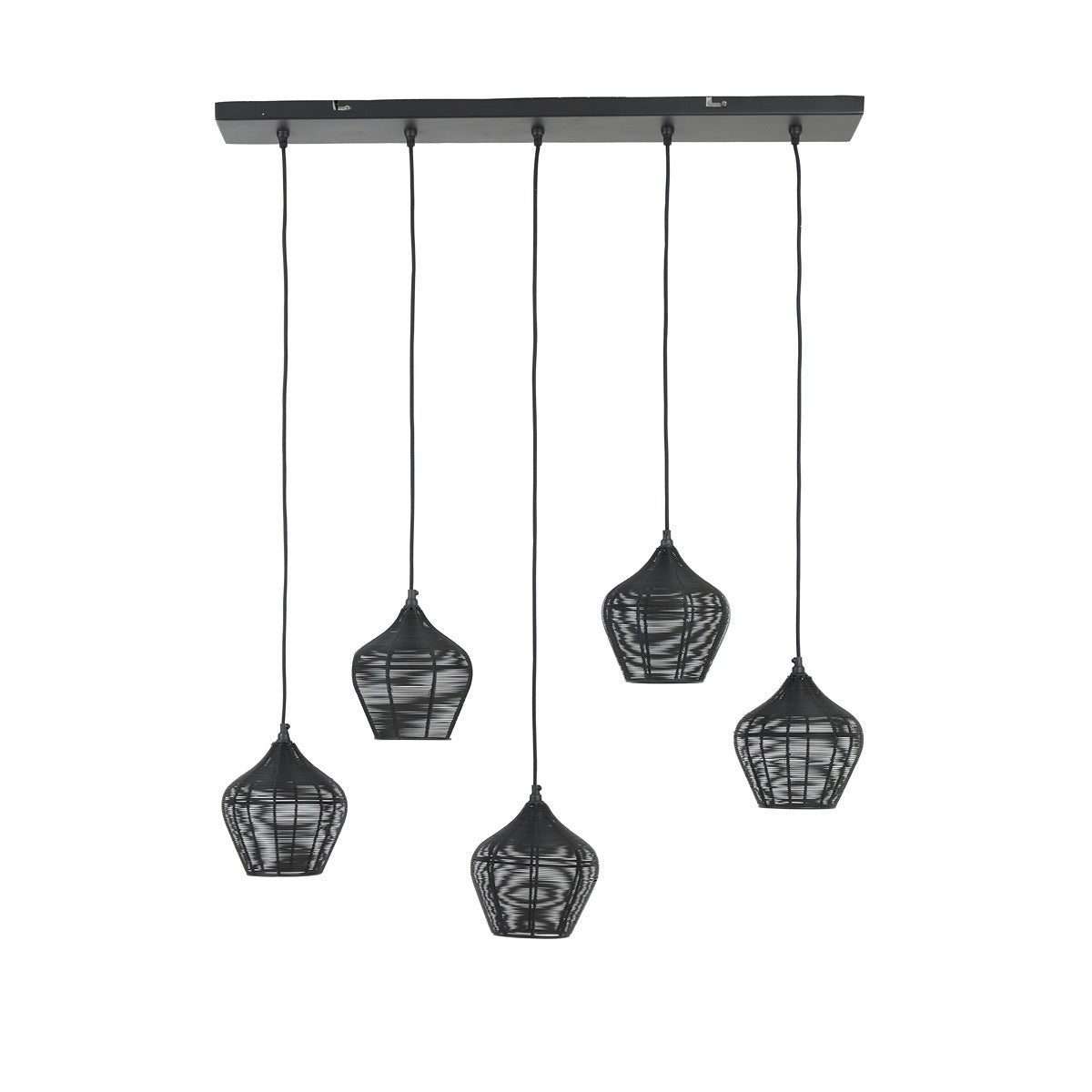 Alvaro 5 Light Pendant Light - Matte Black