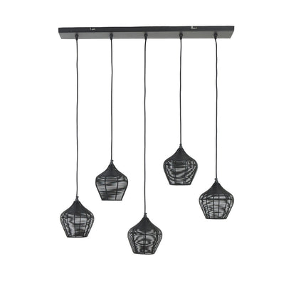 Alvaro 5 Light Pendant Light - Matte Black