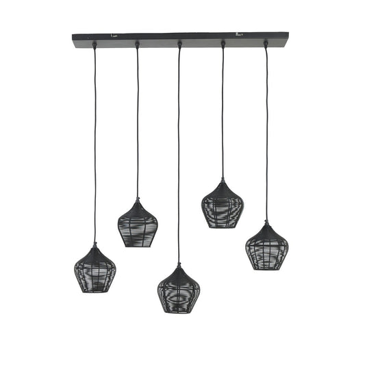 Alvaro 5 Light Pendant Light - Matte Black