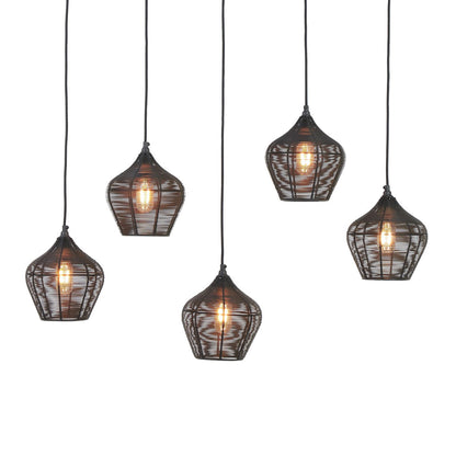 Alvaro 5 Light Pendant Light - Matte Black