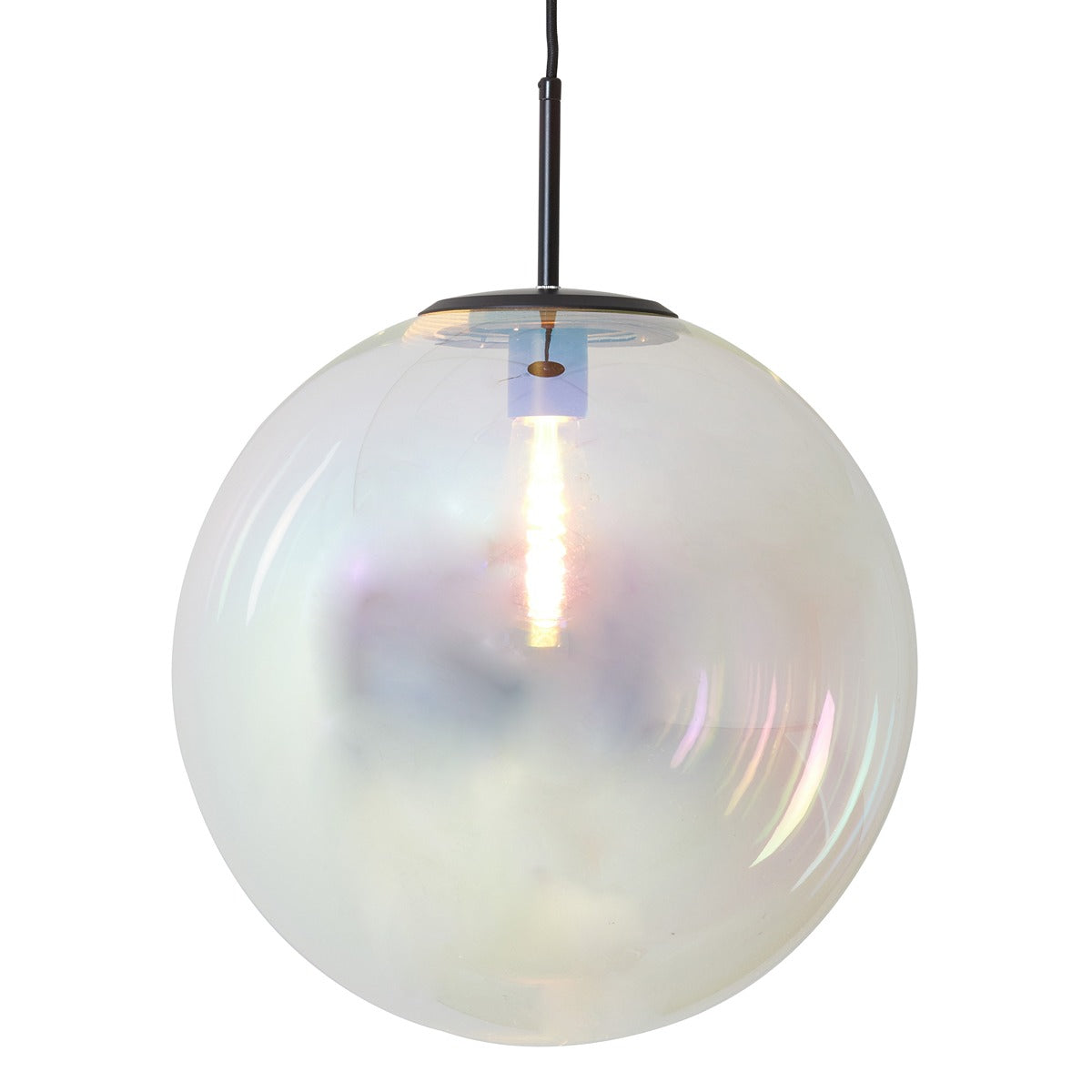 Medina Pendant Light - Black & Rainbow Glass