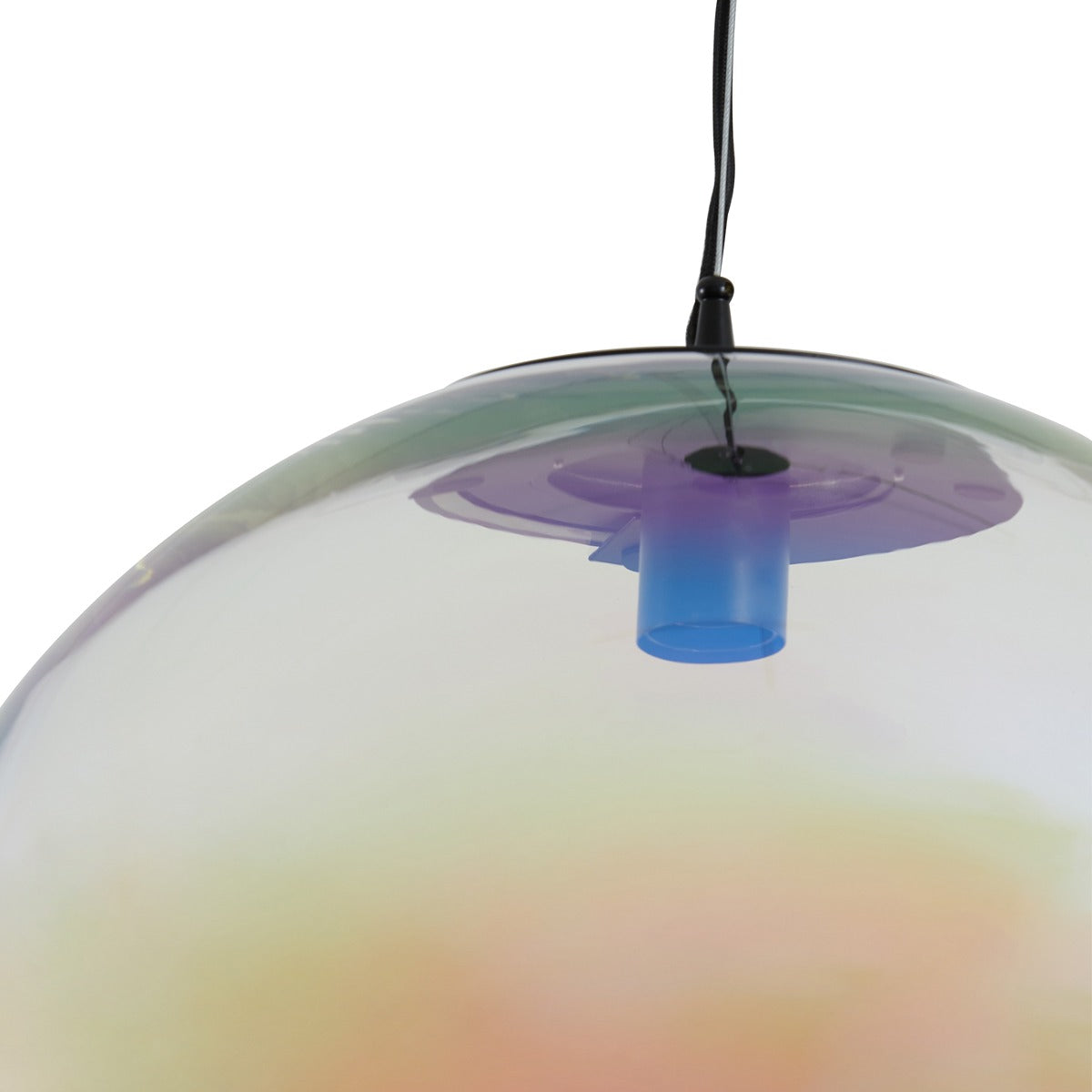 Medina Pendant Light - Black & Rainbow Glass