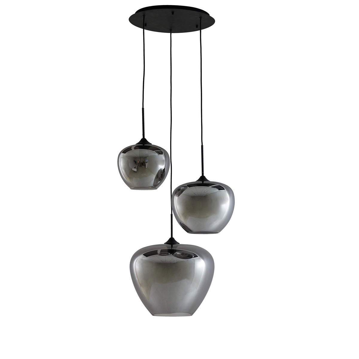 Mayson 3 Light Pendant Light - Matte Black & Smoked Glass