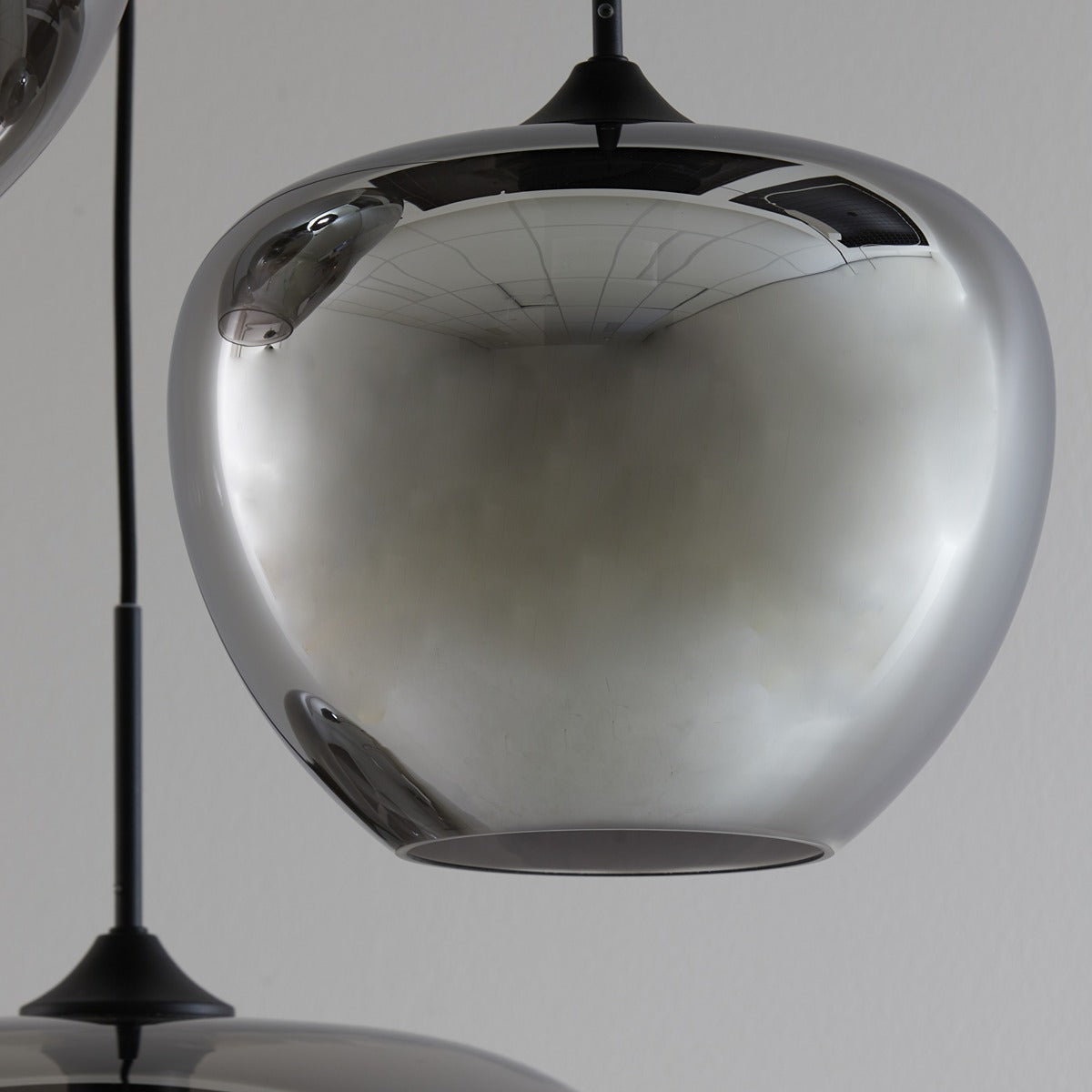 Mayson 3 Light Pendant Light - Matte Black & Smoked Glass