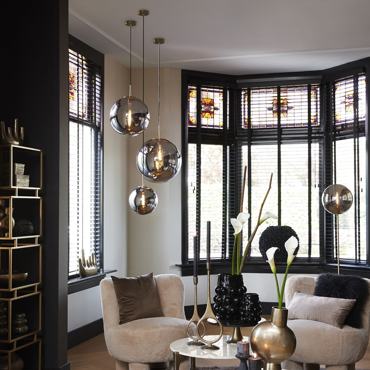 Medina Pendant Light - Antique Bronze & Smoked Glass