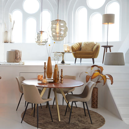 Misty Pendant Light - Gold & Amber