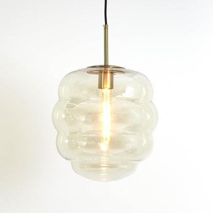 Misty Pendant Light - Gold & Amber