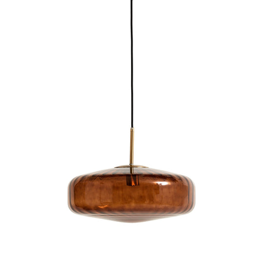 Pleat Pendant Light - Gold & Brown