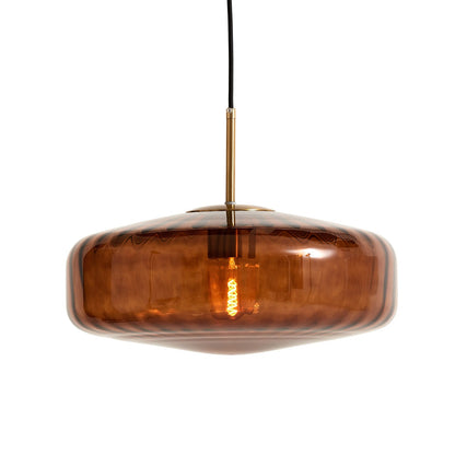 Pleat Pendant Light - Gold & Brown