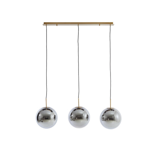 Medina 3 Light Pendant Light - Gold & Smoked Glass