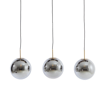 Medina 3 Light Pendant Light - Gold & Smoked Glass