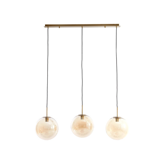 Medina 3 Light Pendant Light - Amber & Gold