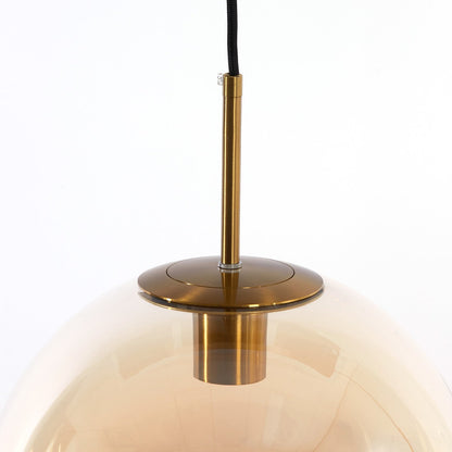 Medina 3 Light Pendant Light - Amber & Gold