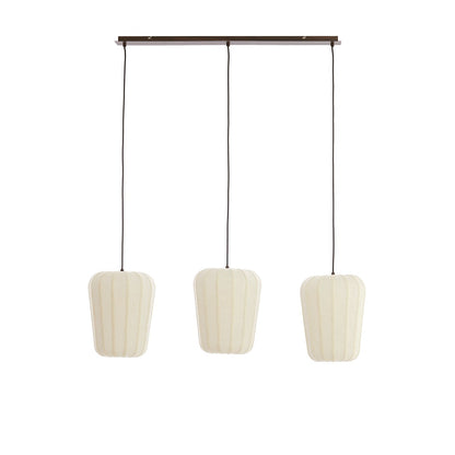 Bibury 3 Light Wooden Pendant Light - White