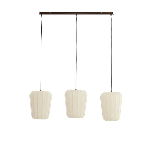 Bibury 3 Light Wooden Pendant Light - White