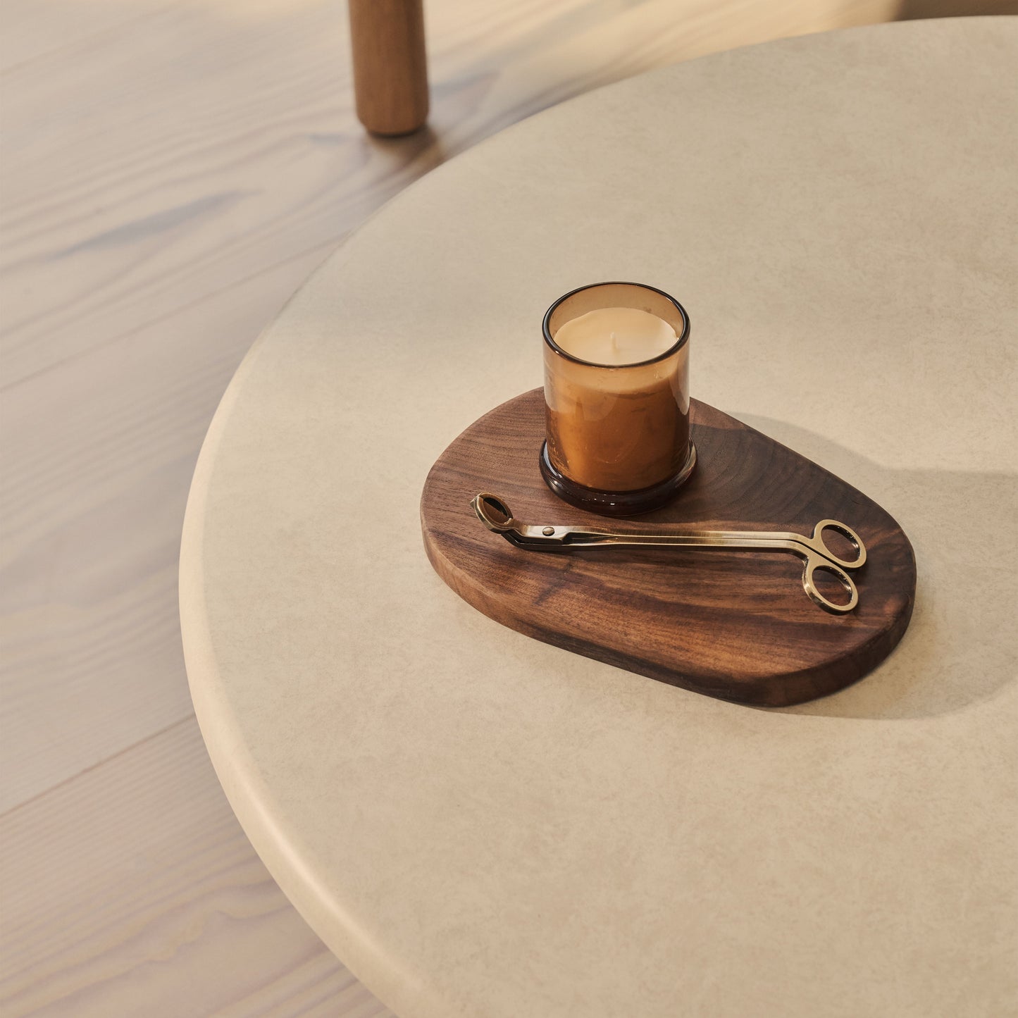 Alina - Concrete Round Large Wooden Coffee Table