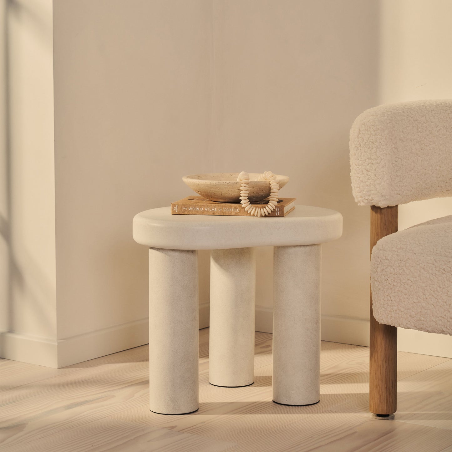 Savanna - Concrete Irregular Wooden Side Table