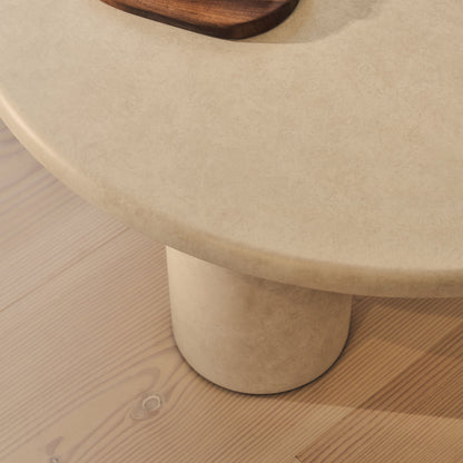 Alina - Concrete Round Large Wooden Coffee Table