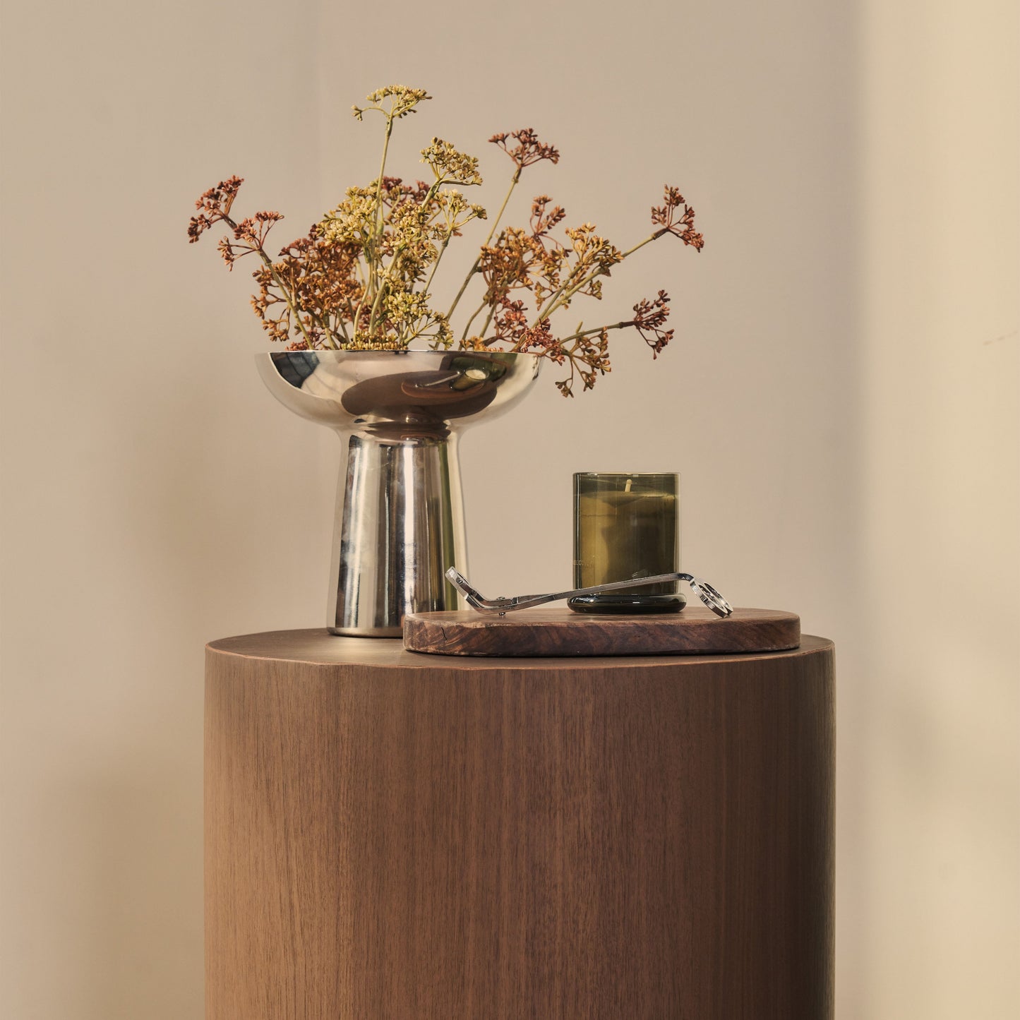 Magna - Dark Wood Wave Side Table