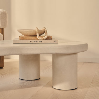 Savanna - Large Concrete Irregular Wooden Coffee Table