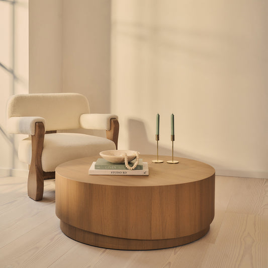 Magna - Warm Wood Wave Coffee Table