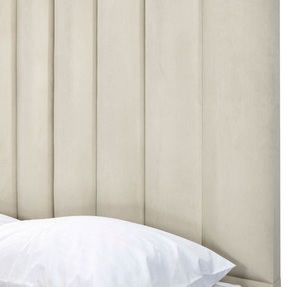 Piper Luxury Panelled Upholstered Bed - Cream