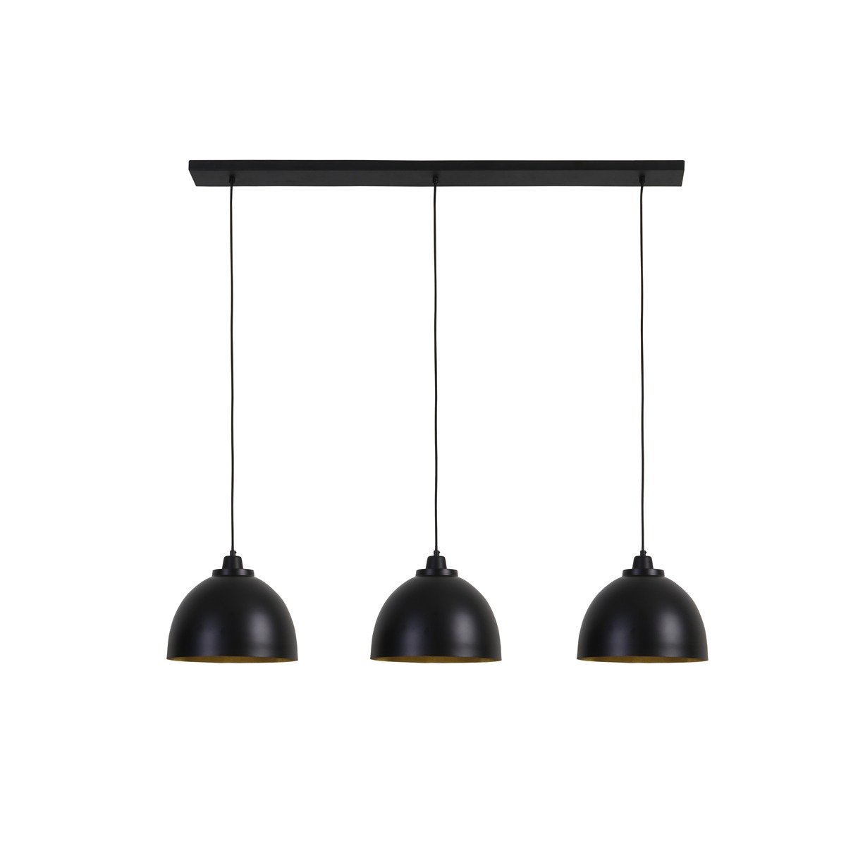Kylie 3 Light Pendant Light - Black & Gold