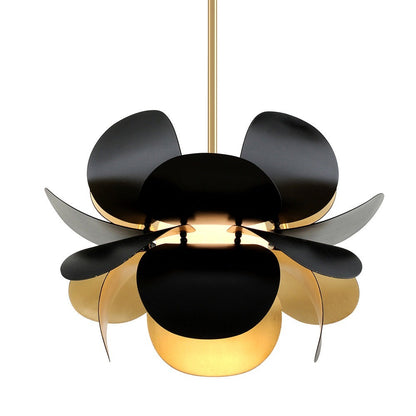 Ginger Pendant Light - Gold Leaf & Black