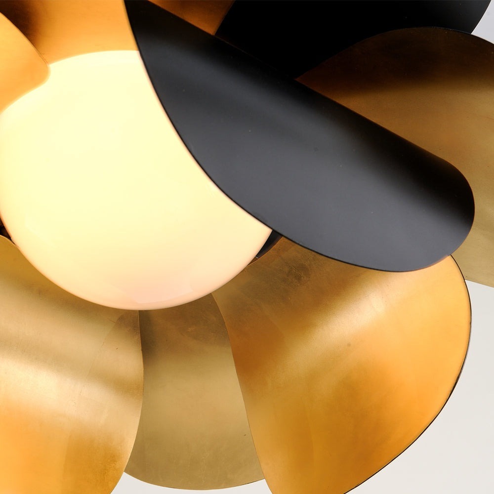 Ginger Pendant Light - Gold Leaf & Black