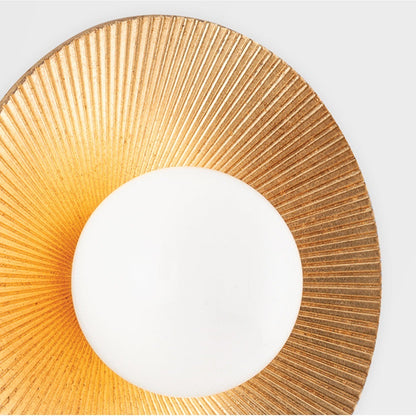 1 Light Round Wall Sconce - Vintage Gold Leaf