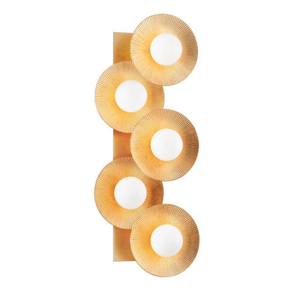 5 Light Wall Sconce - Vintage Gold Leaf