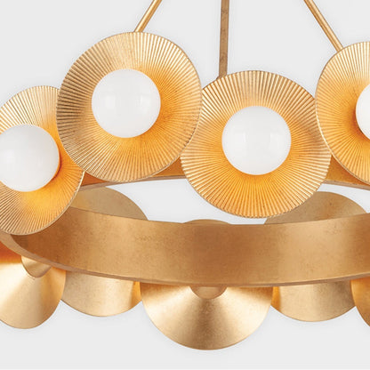 16 Light Chandelier - Vintage Gold Leaf