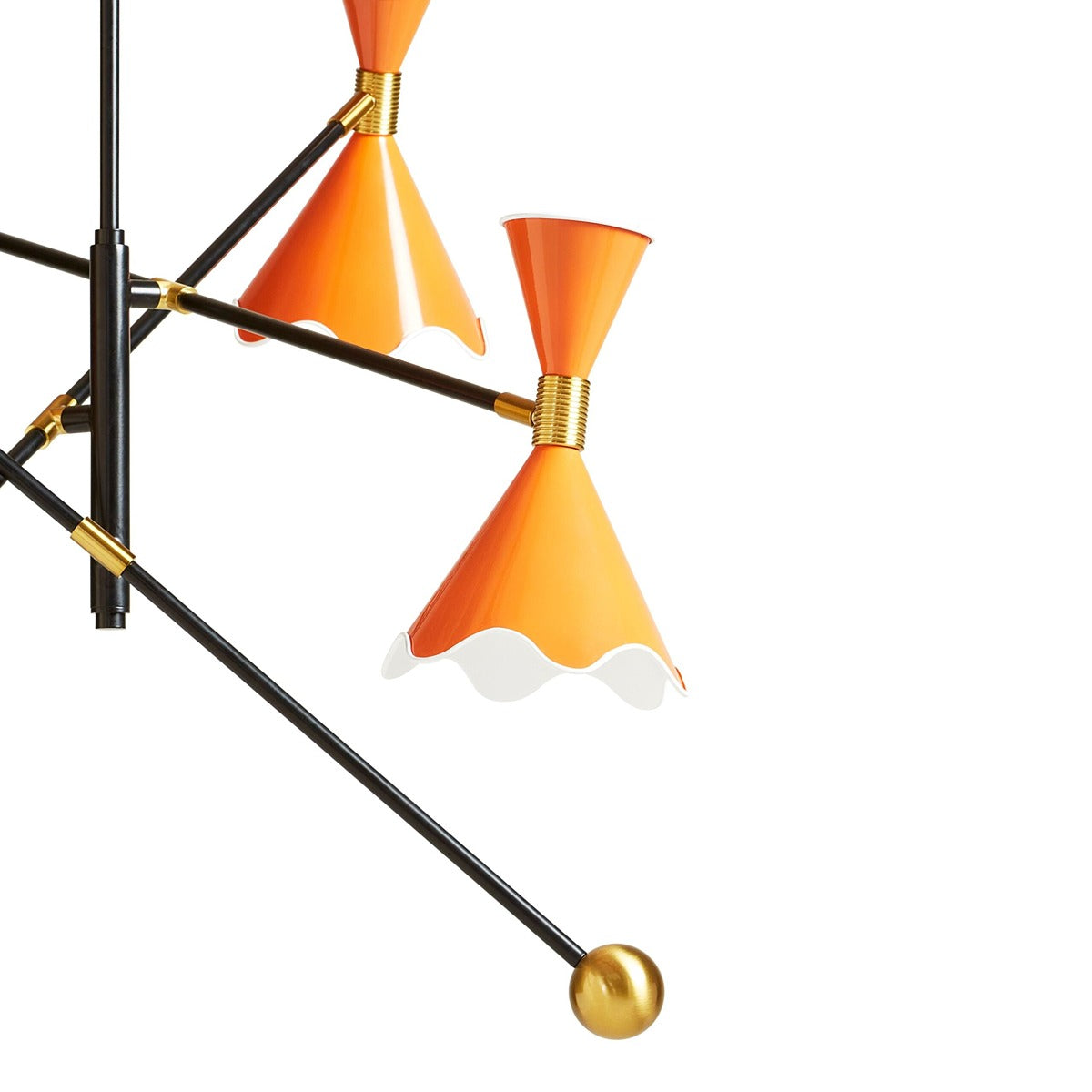 Ripple Articulating Chandelier - Orange & Black