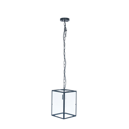 Krissy Metal & Glass Pendant Light - Matt Black