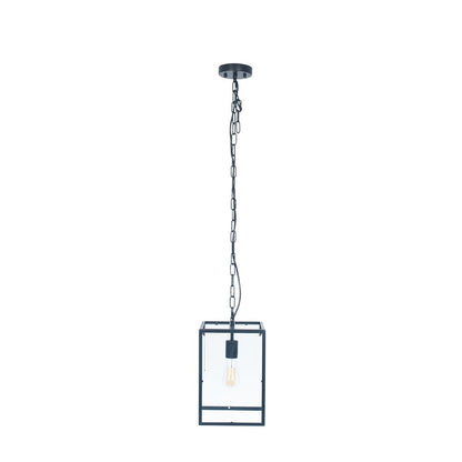 Krissy Metal & Glass Pendant Light - Matt Black