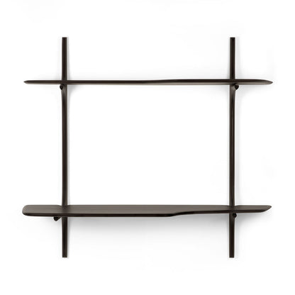 Pi Wall Mounted Desk - Dark Brown Varnished Mahogany