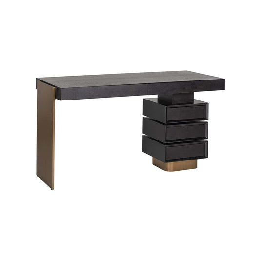 Connar 5 Drawer Desk - Charcoal