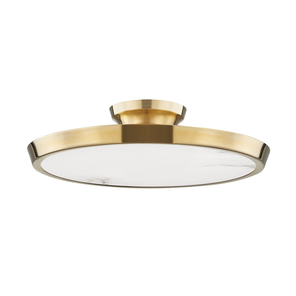 Draper Led Flush Mount Light - Aged Brass