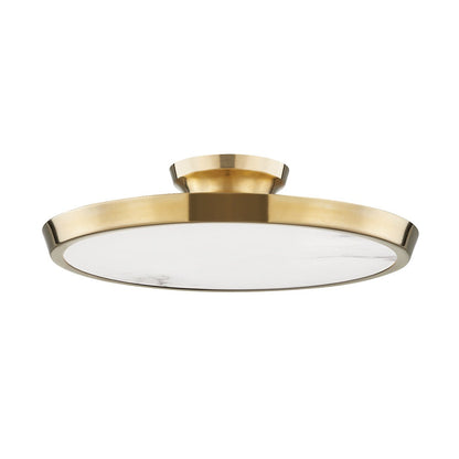 Draper Led Flush Mount Light - Aged Brass