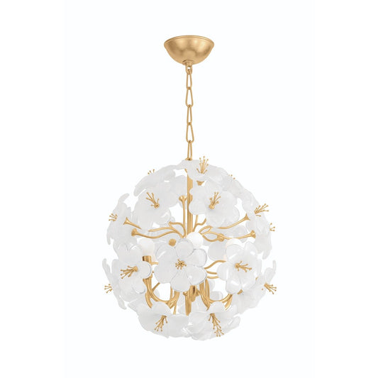 Hygea 6 Light Chandelier - Gold Leaf