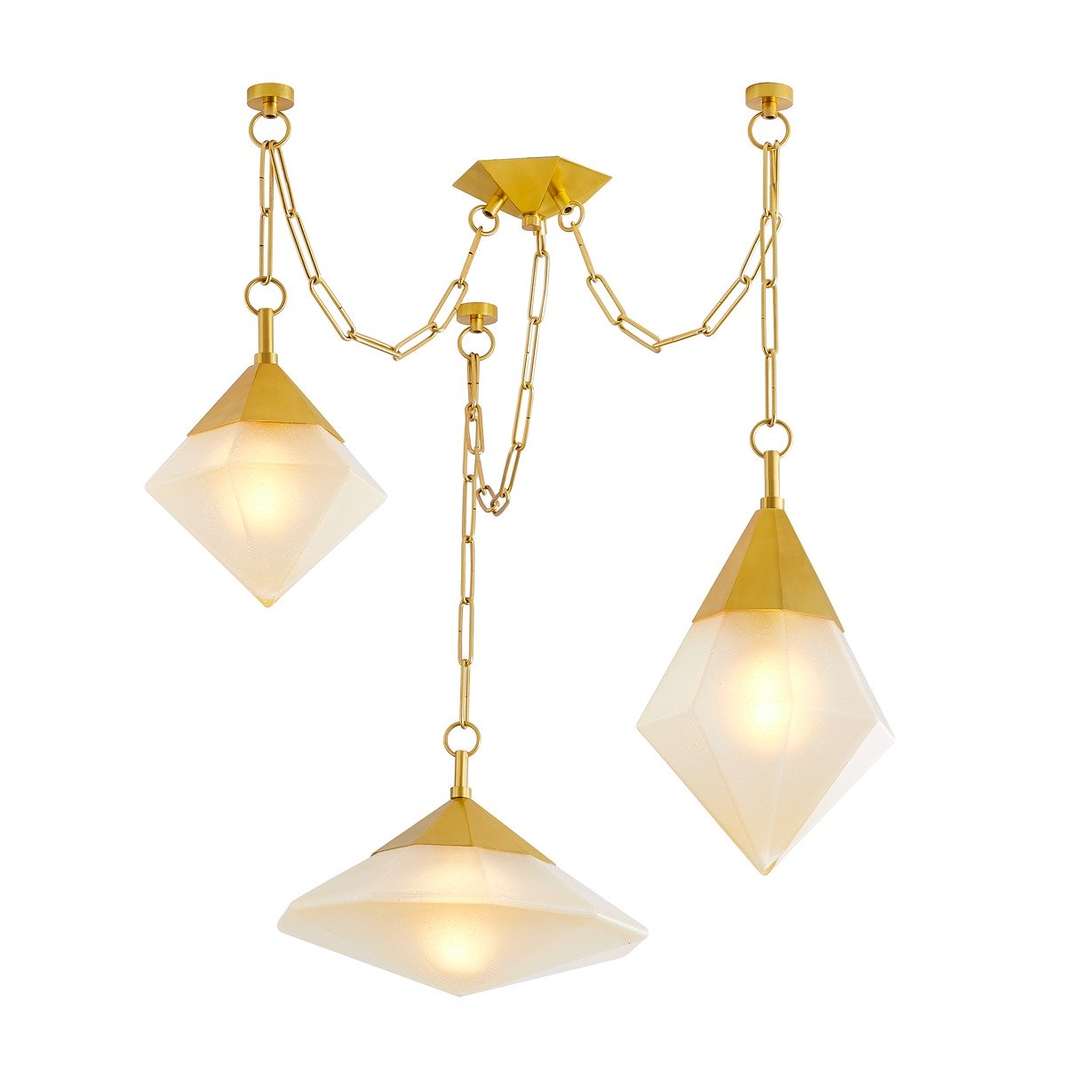 Angelique 3 Light Chandelier - Vintage Polished Brass