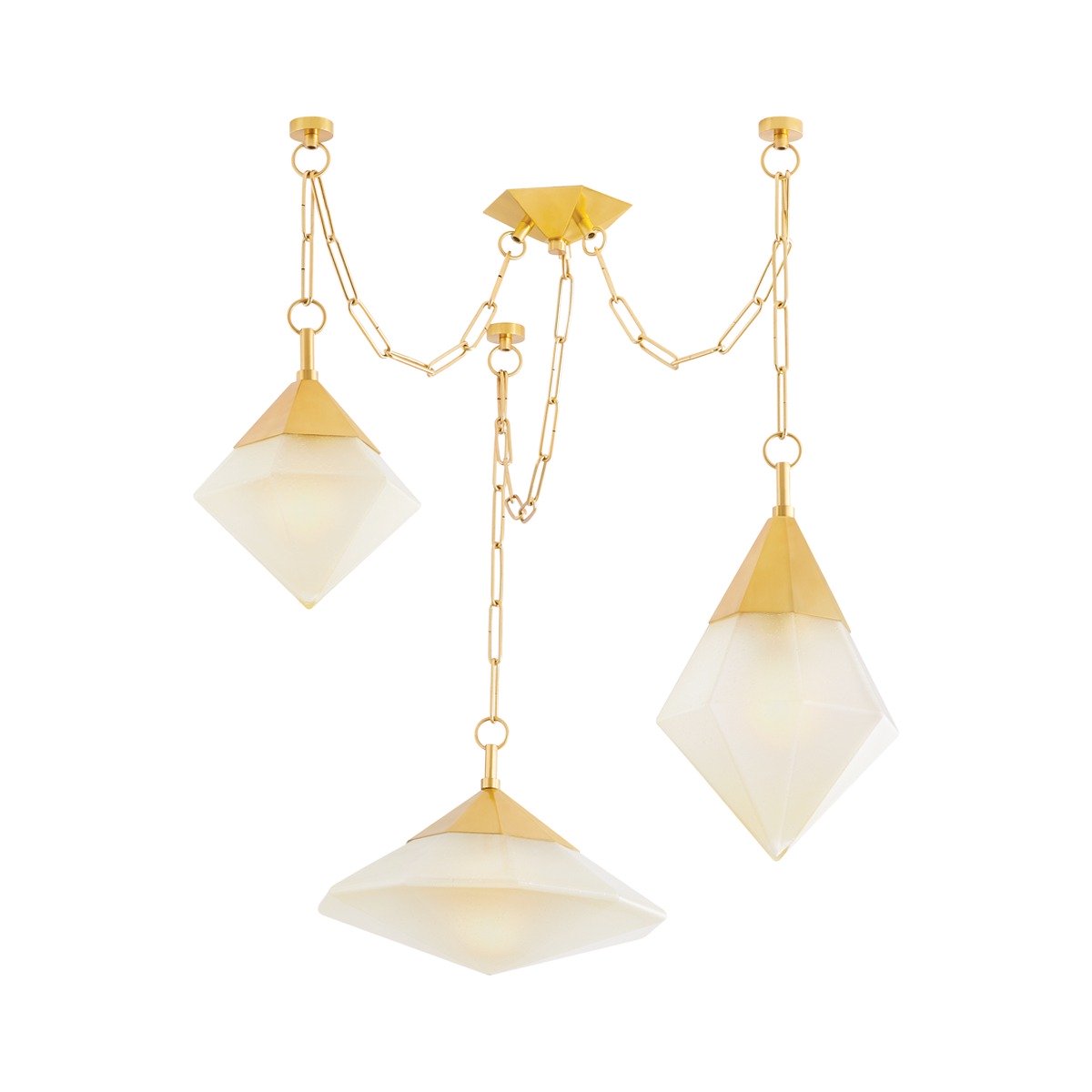 Angelique 3 Light Chandelier - Vintage Polished Brass