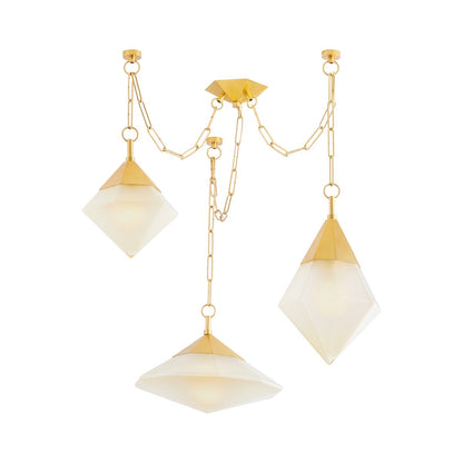 Angelique 3 Light Chandelier - Vintage Polished Brass